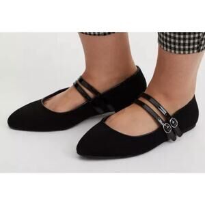 New Torrid Women's size 9.5 WW Shoes Mary Jane Black Double Strap Faux Suede